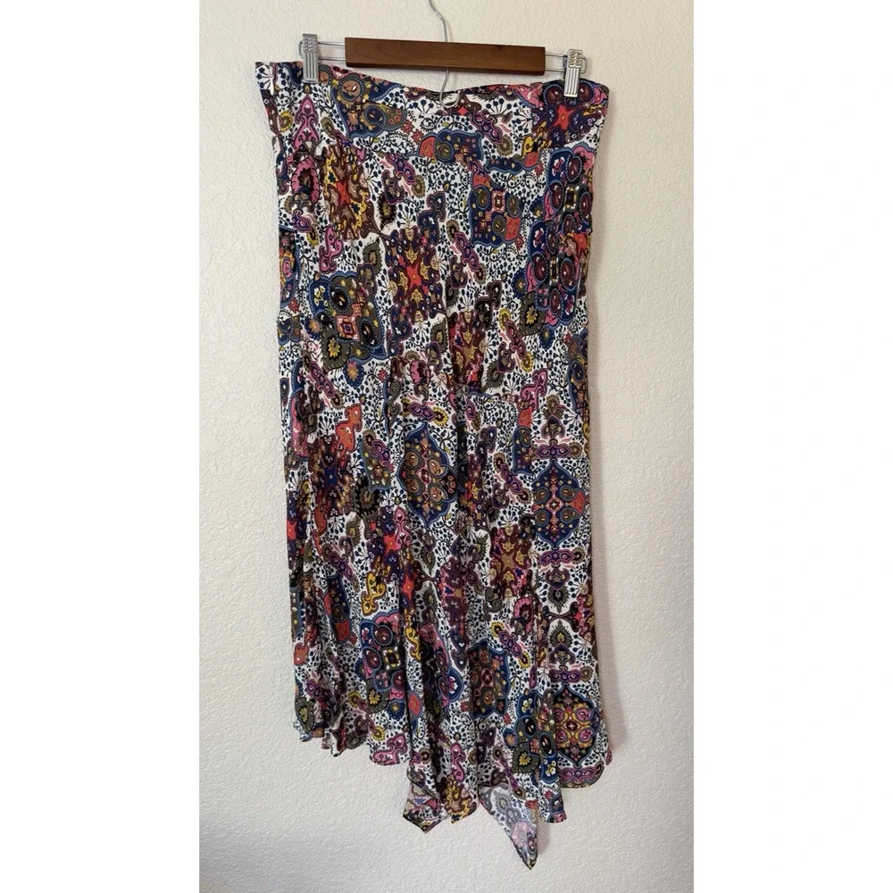 Veronica Beard Mac Midi Skirt Multicolor Asymmetric Hem Feminine, 12